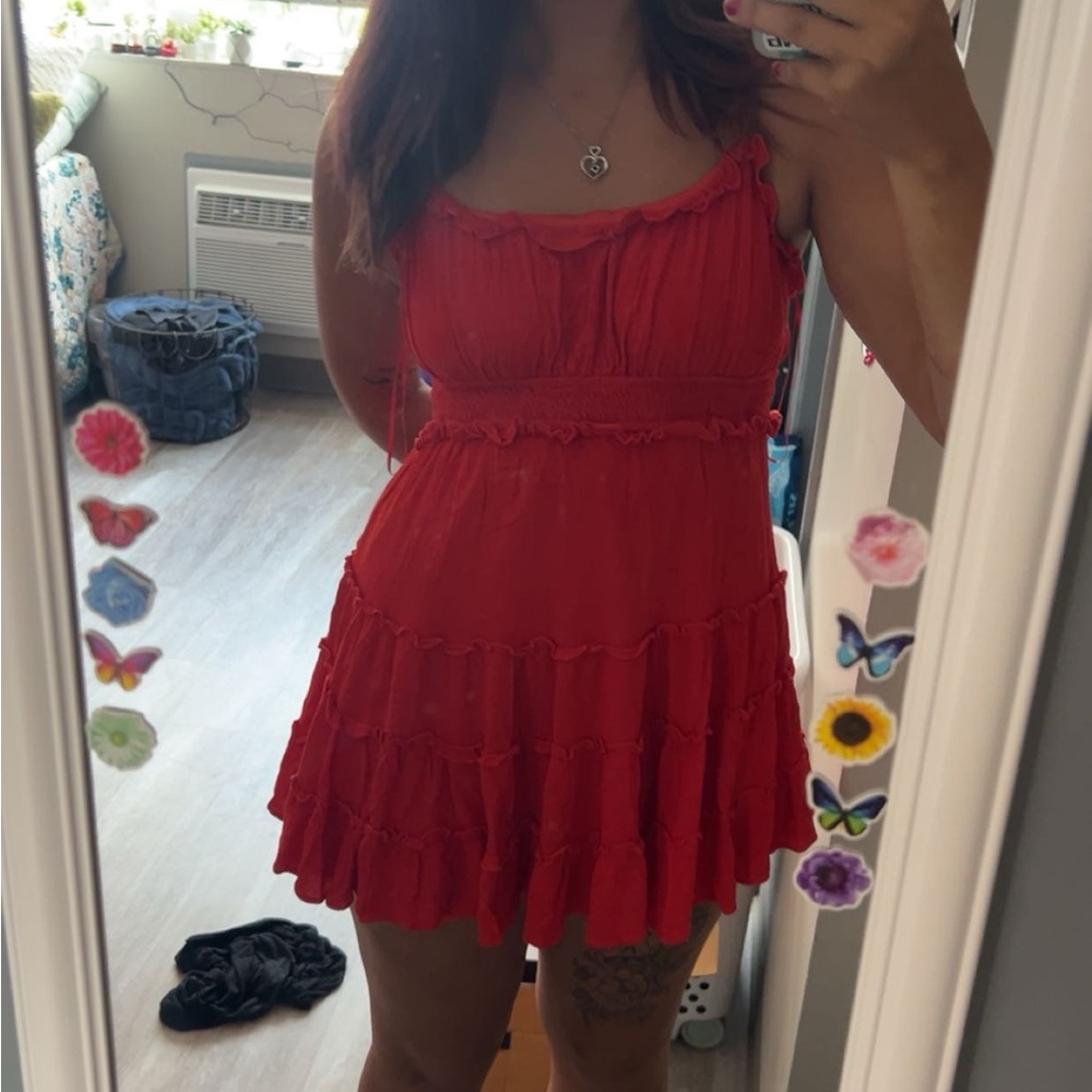 Cute Red dress perfect for laying around in or a nice lazy day